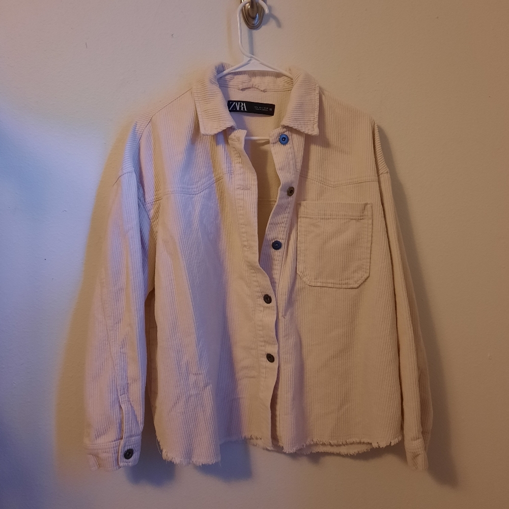 Zara off white corduroy jacket